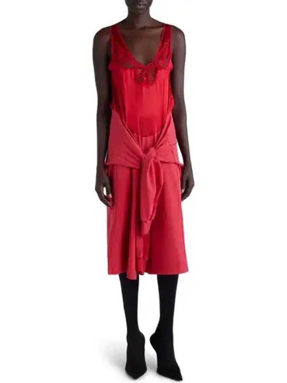 Balenciaga Burgundy Long Sleeve Dress with Slip Layer - Picture 8 of 8